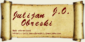Julijan Obreški vizit kartica